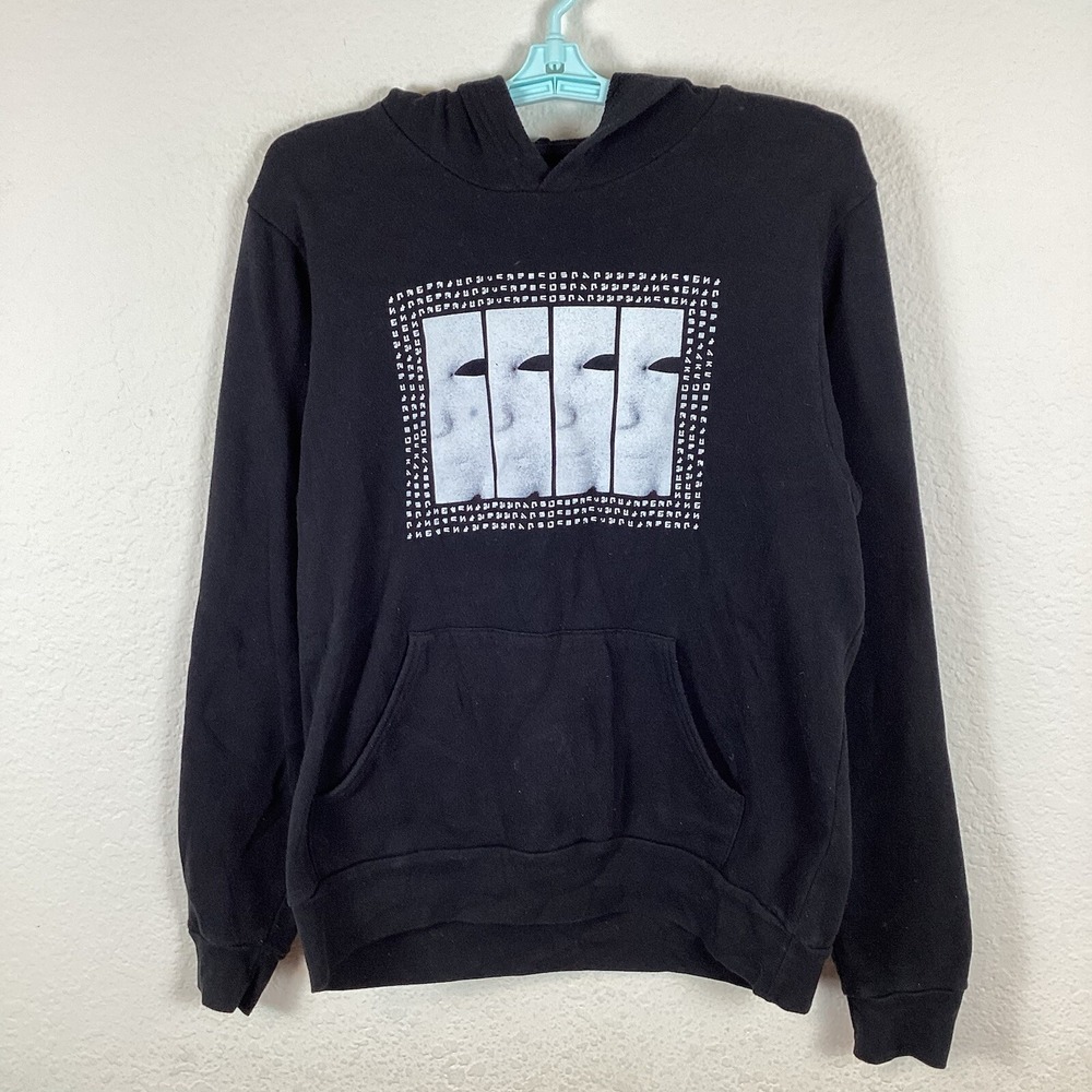 MDNY Mens Long Sleeve Sweatshirt Size M Hood Pullover No Drawstring Good